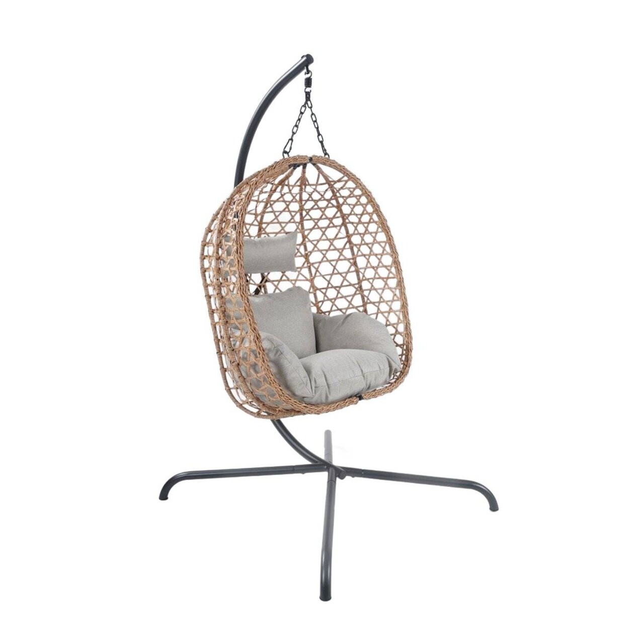 Leagan/balansoar gradina Nido, Homla, 106x104x184 cm, otel/ratan/poliester, natur - imagine 7